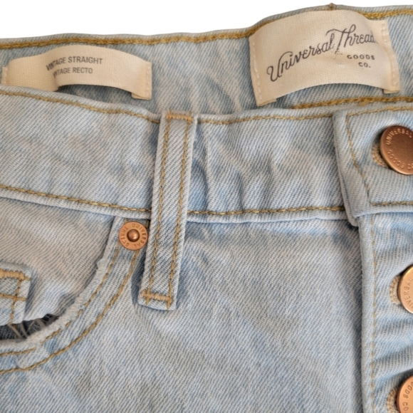 Universal Thread Vintage Straight Distressed Denim Jeans Size 12/31 - Picture 5 of 5